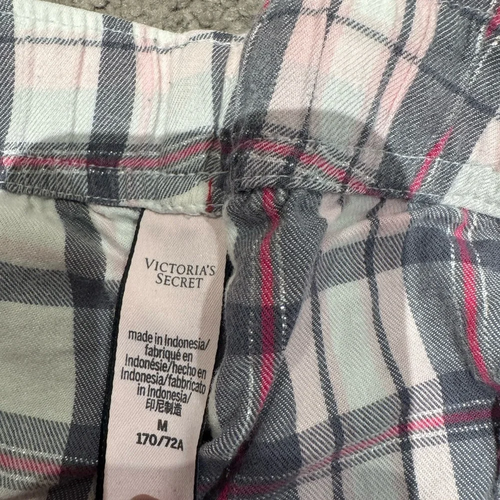 Victoria's Secret Checkered Pajama Pants - Black, White, Pink